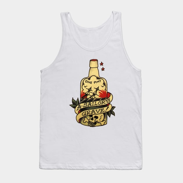 One Pint Sailor Tattoo Tank Top by PaycheckandRed